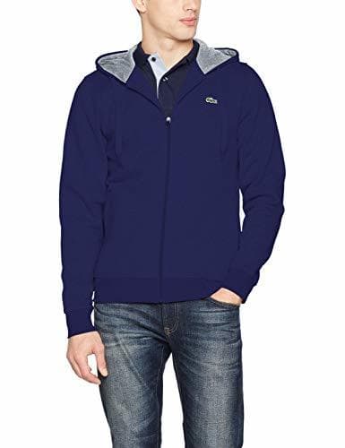 Moda Lacoste Sport Sh7609 Sudadera con Capucha, Azul