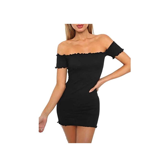 Moda  Vestido de mujer, ♡Xinantime♡ Vestido sin hombros para mujer Mini vestido