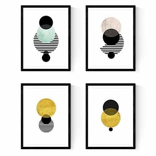 Home Nacnic Set de 4 láminas para enmarcar Eclipse. Posters Estilo nórdico para