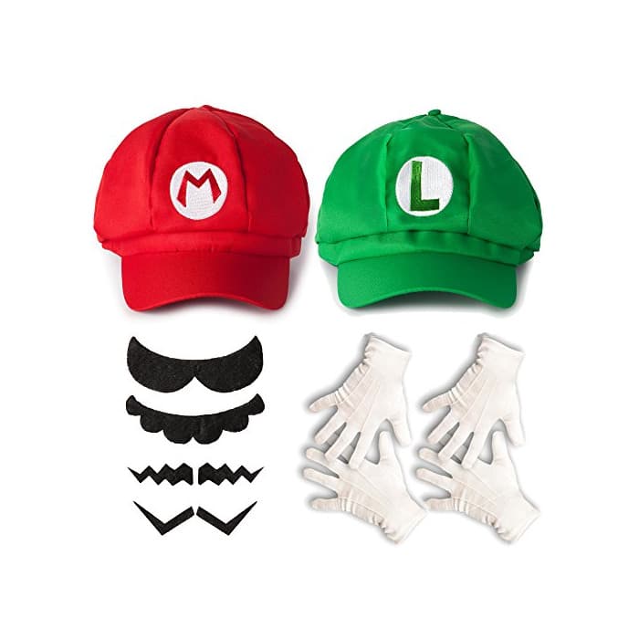 Producto Katara Juego de Disfraces Super Mario Bros Niños/Adultos Roja, Gorra Verde, 6