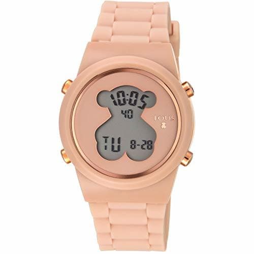 Moda Reloj tous digital D-Bear de acero IP rosado con correa de Silicona