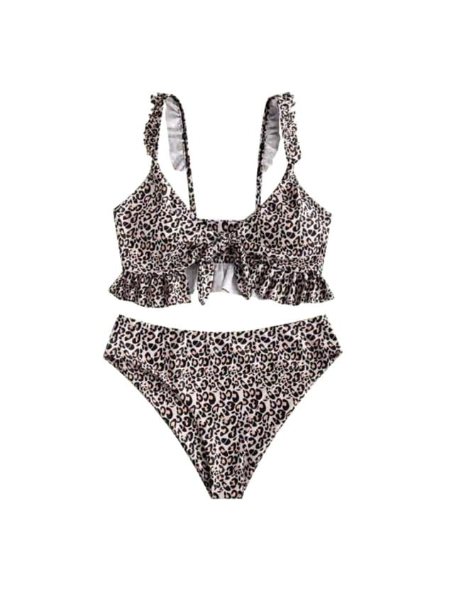 Producto ZAFUL • Tankini Plissado Leopardo Amarrado