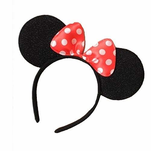 Producto Black Minnie Mouse Ears on Alice Band with Red and White Spotted