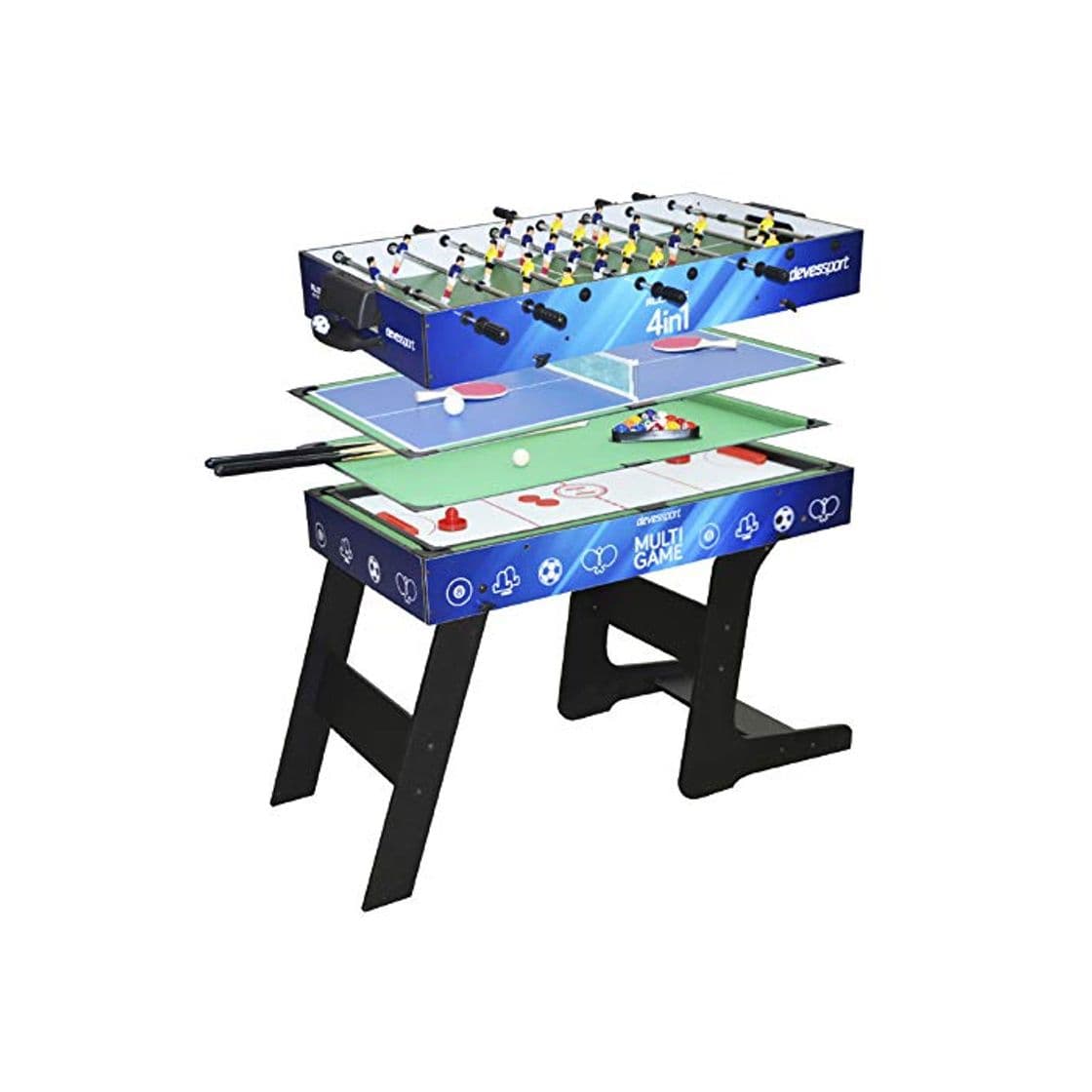 Producto Devessport - Sport Arena - Multijuego 4 en 1 - Futbolín, Billar,