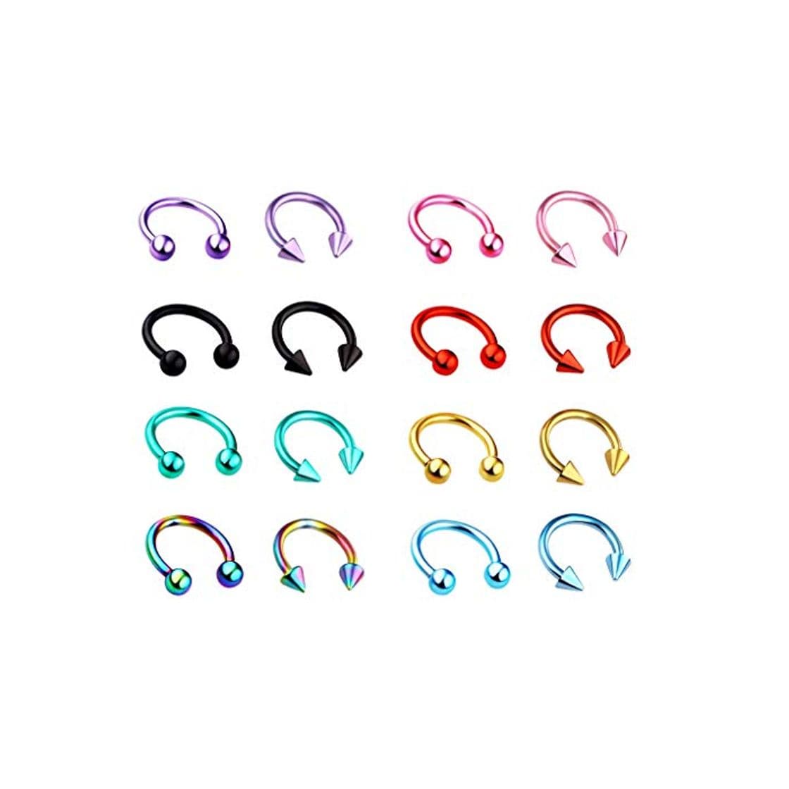 Moda Juland 16 PCS Kit de Piercing Piercing del Cuerpo de la Barra