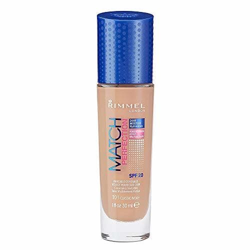 Beauty Rimmel London Match Perfection Foundation Base de Maquillaje Tono 101 Classic Ivory