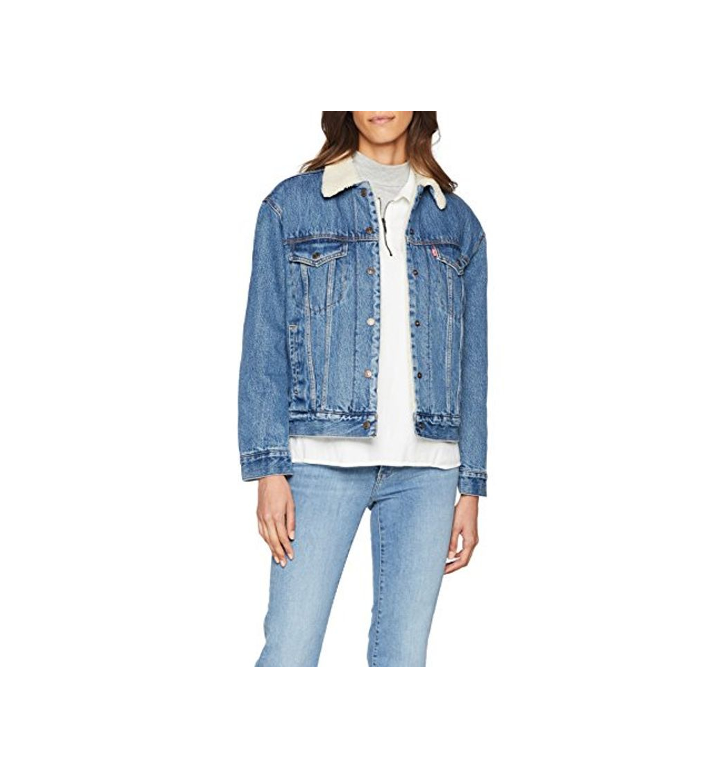 Moda Levi's Ex-BF Sherpa Trucker Chaqueta Vaquera, Azul