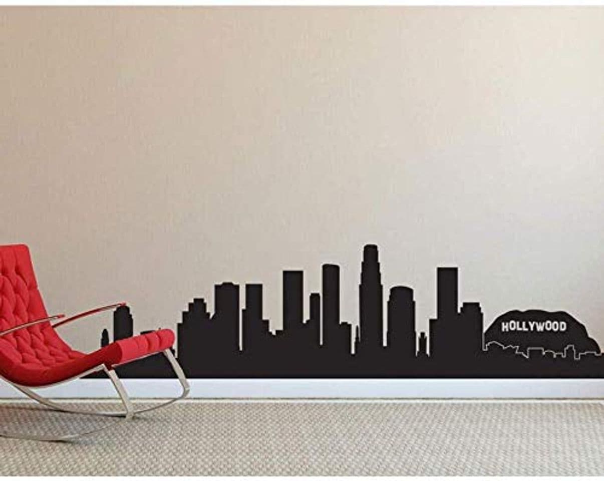 Product Etiqueta de la pared Los Ángeles Hollywood City Skyline Etiqueta de la pared Etiqueta de vinilo extraíble Decoración del hogar Sala de estar Dormitorio Arte Etiqueta de la pared 84X21Cm