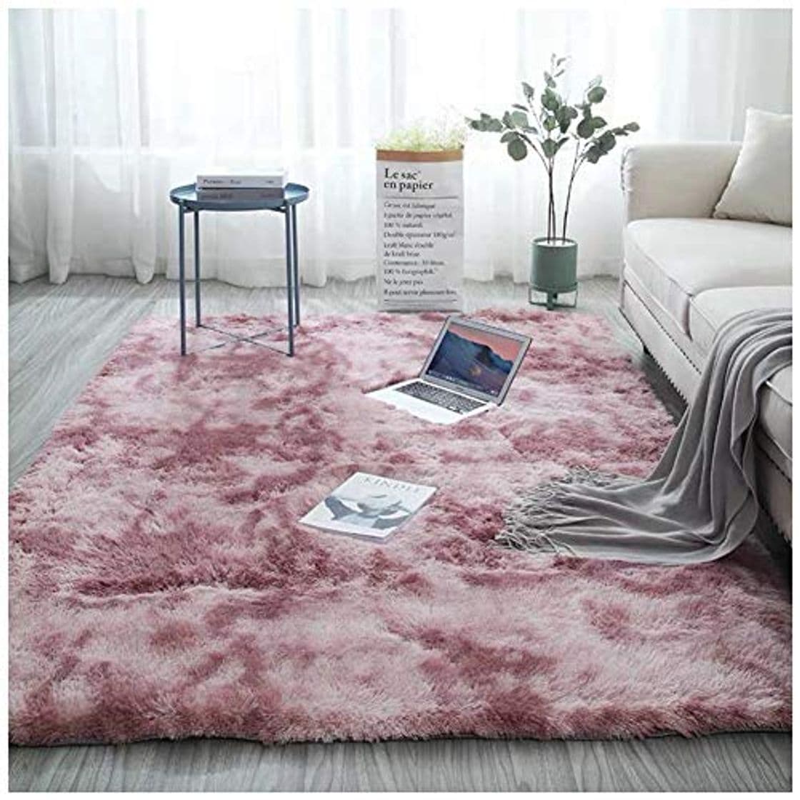 Product ZIXINGA Shaggy Alfombras de Pelo Largo Moderna Antideslizante Sala de Estar Alfombra Suaves Pink 80X160cm