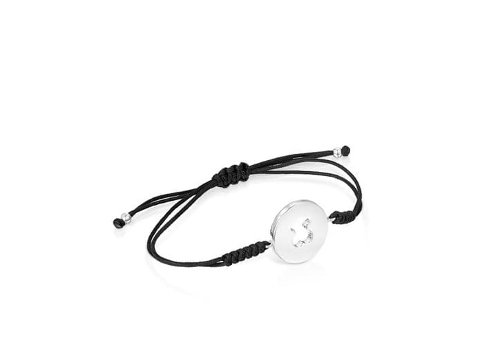 Producto Pulsera Glory de Plata y Cordón negro