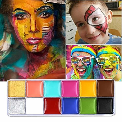 Belleza Cara Cuerpo Pintura Imagic marca Flash 12 colores caso Halloween Fancy Dress - Pintura al