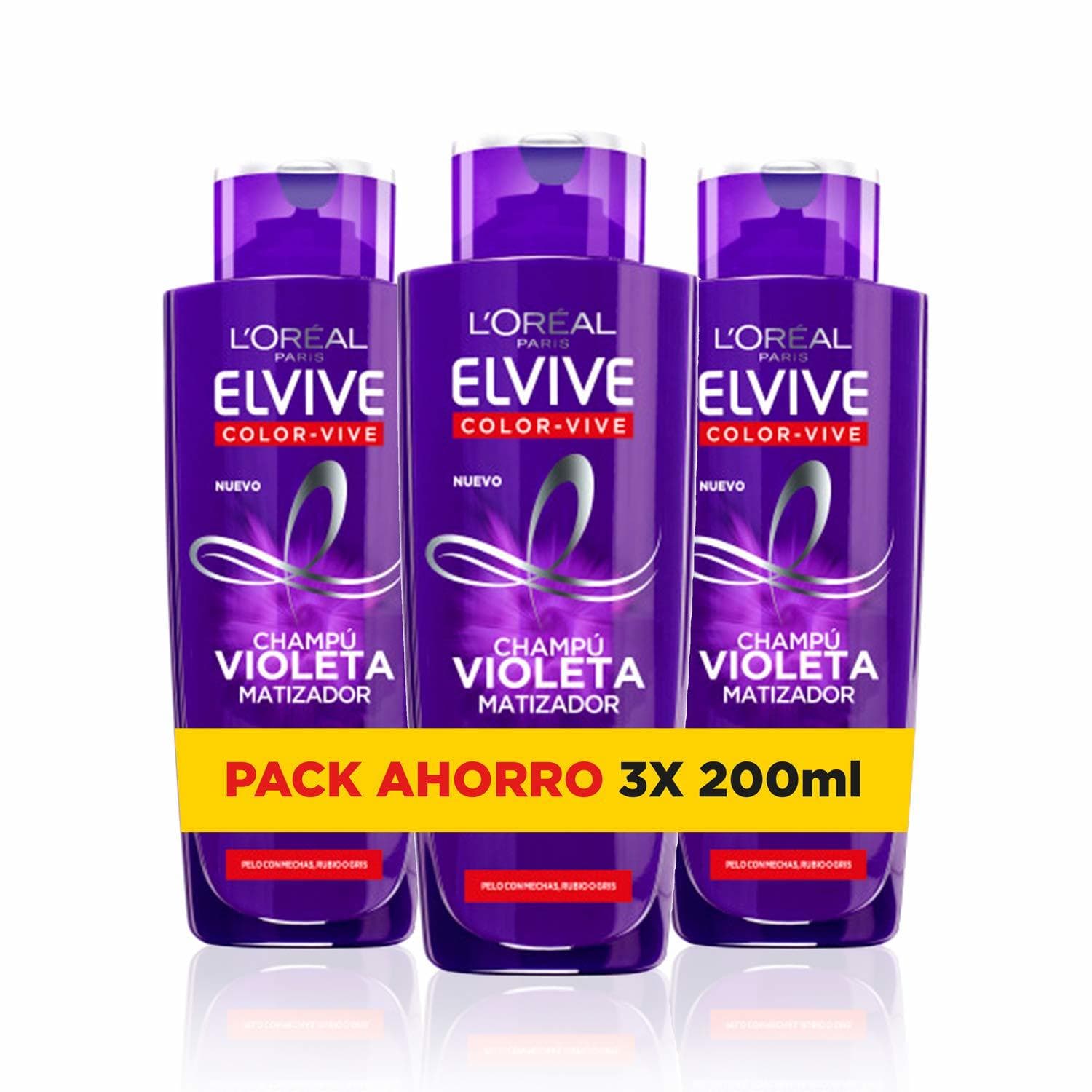 Beauty LŽOréal Paris Elvive Color Vive Champú Violeta Matizador - Pack de 3