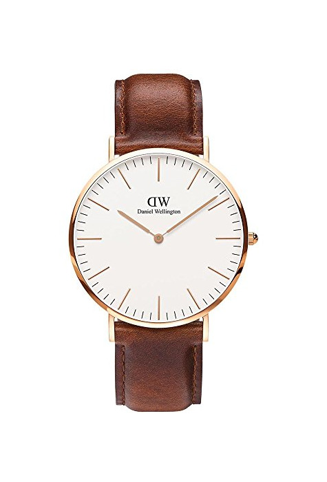 Fashion Daniel Wellington 0106DW Reloj Analógico para Hombre de Cuero Marrón