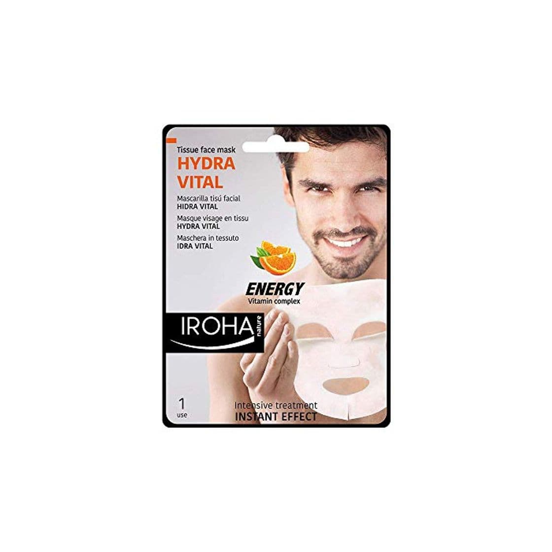 Product Iroha Nature - Mascarilla Facial para Hombre Tisú Hydra Vital, con vitamina