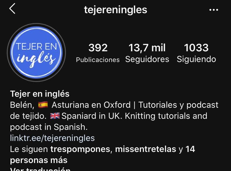 Moda Tejer en inglés 