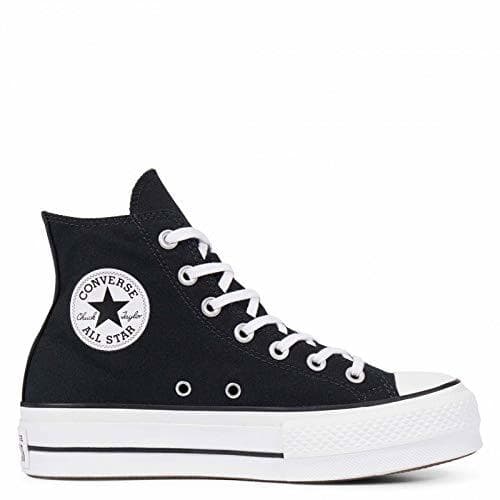 Fashion Converse Chuck Taylor CTAS Lift Hi, Zapatillas para Mujer, Negro