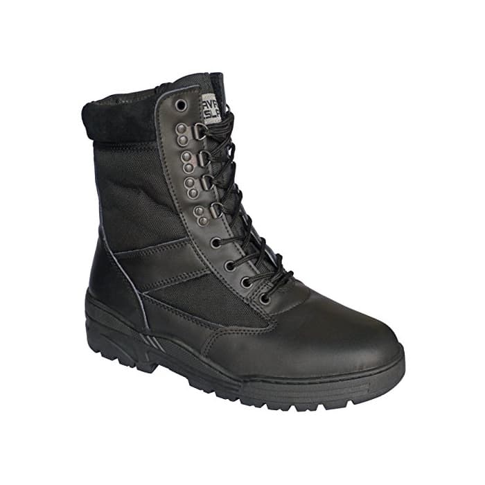 Fashion Savage Island Botas Negras Piel Tipo Militar