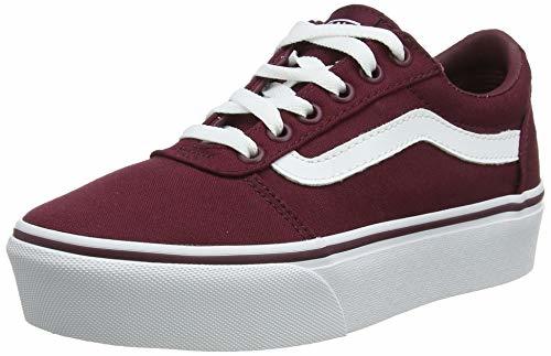 Moda Vans Ward Platform, Zapatillas para Mujer, Rojo