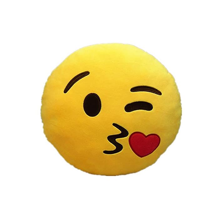 Producto Emoji Emoticono Cojín Almohada Redonda Emoticon Peluche Bordado Sonriente