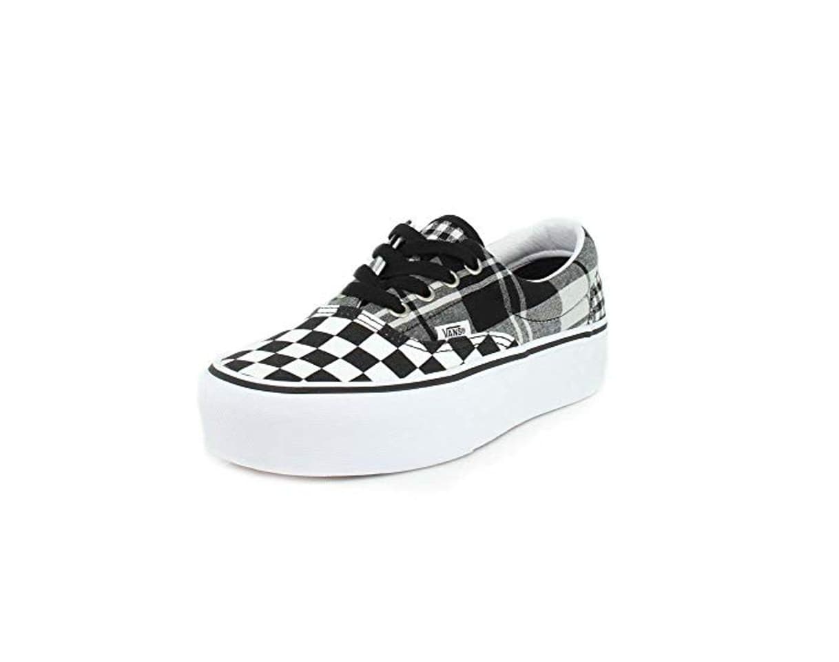 Moda VANS ERA Platform Plaid CHECKRBRD Zapatos Deportivos para Mujer Gris VN0A3WLUVYD