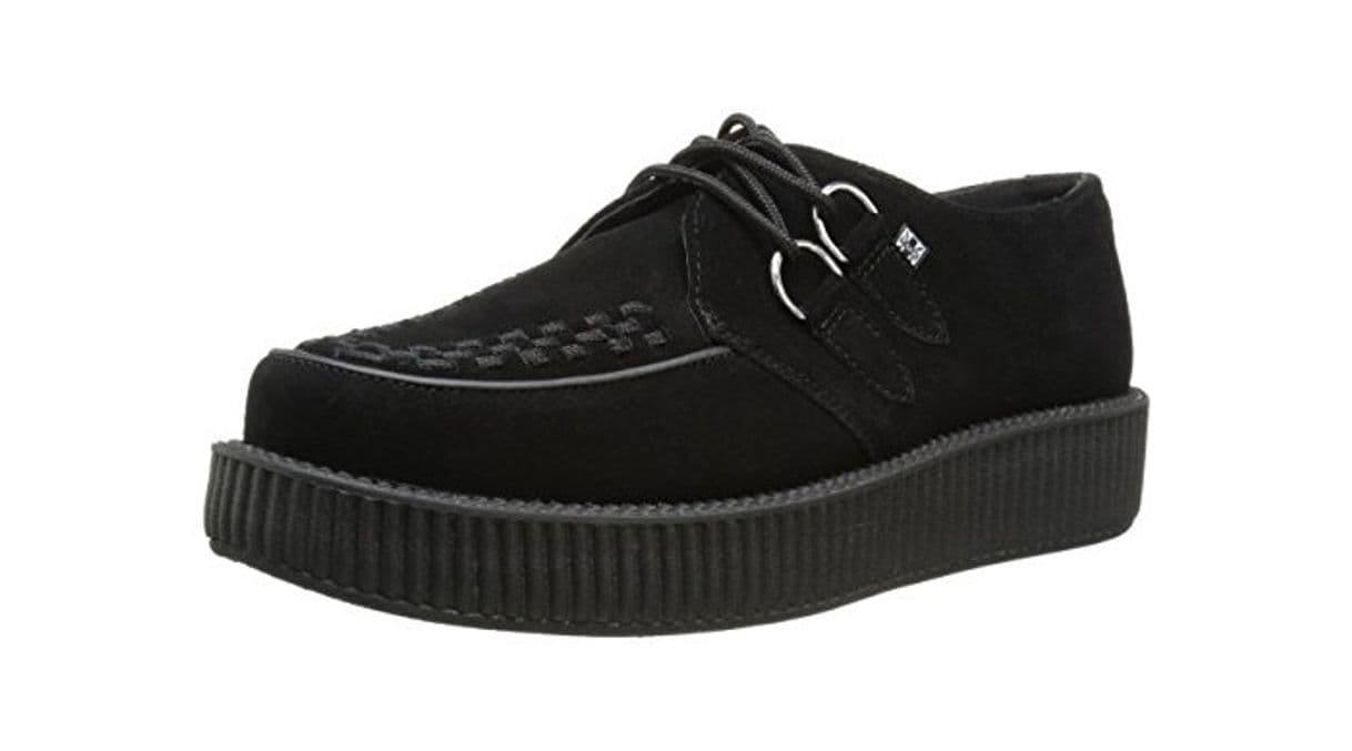 Moda T.U.K. Low Sole Round Creeper, Zapatillas de Cuero, Unisex, Negro