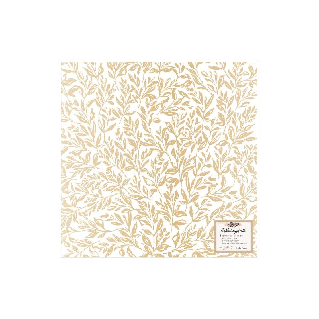 Product Vellum con foil 12x12" Marigold Golden Hour