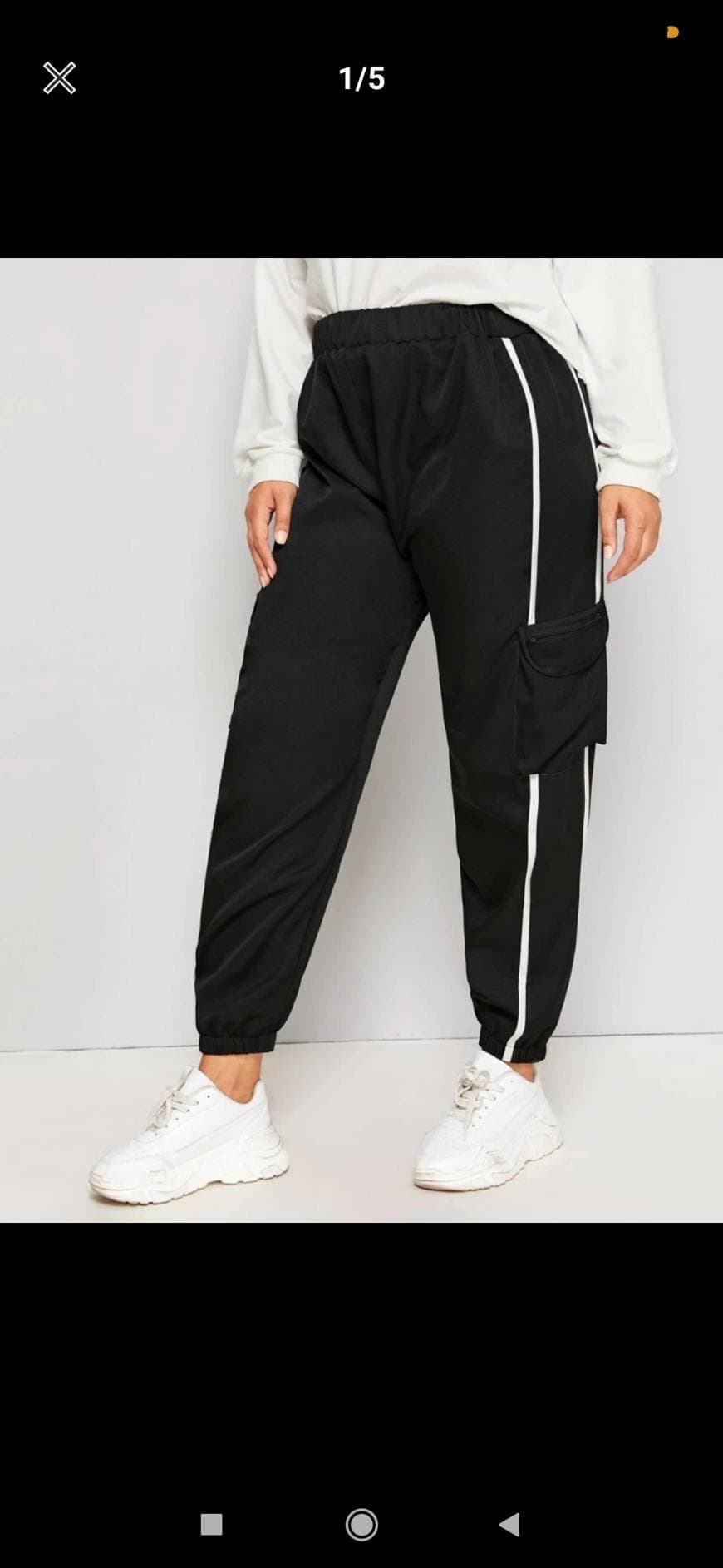 Moda Pantalones jogger negros con rayas blancas laterales