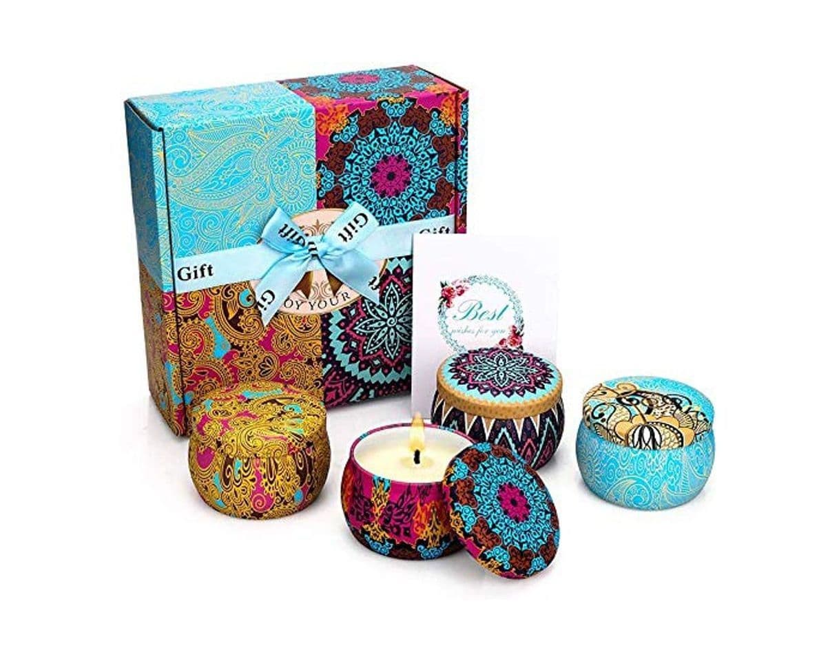 Home CREASHINE Velas Perfumadas Juego de 4 Piezas Vela Aromática Regalo de Velas