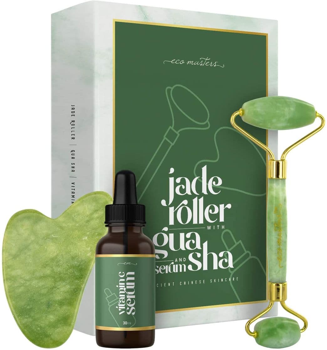 Fashion Eco Masters Kit con Rodillo de Jade, Gua Sha Y Serum | ShytoBuy