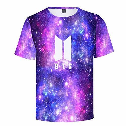 Moda BTS Impresión en 3D Hombre Mujer Camisetas Camisetas de Manga Corta O