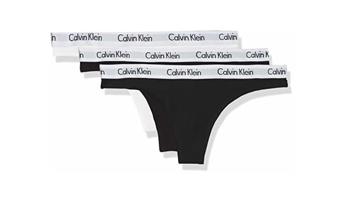 Fashion Calvin Klein Thong 3pk Tanga, Negro