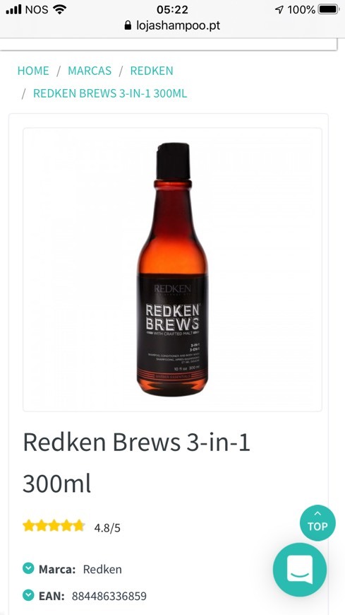 Producto Shampoo masculino Redken Brews 3-in-1 