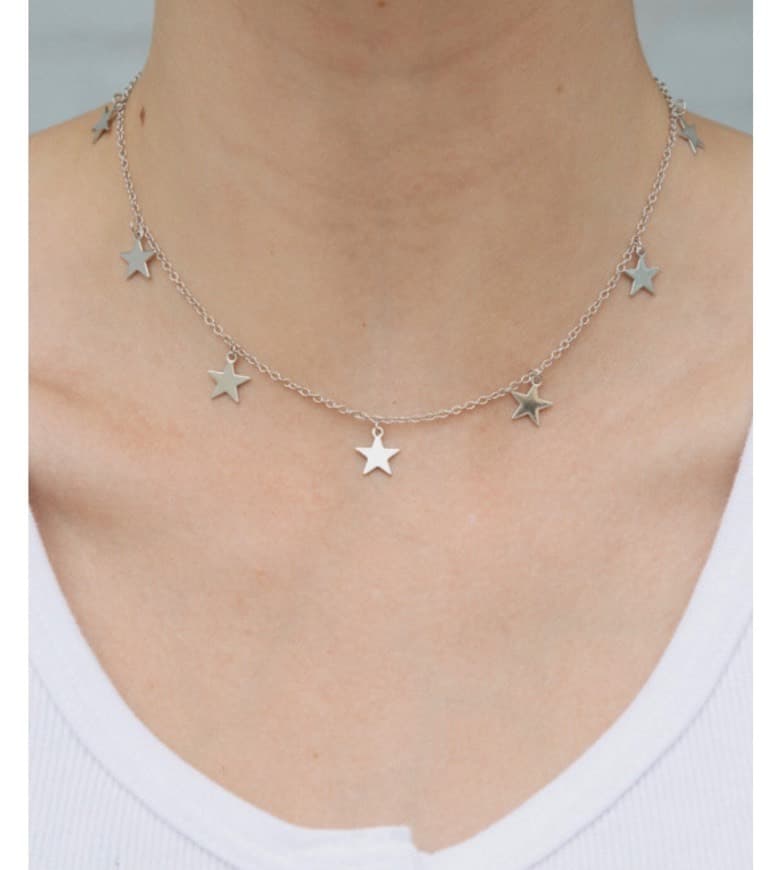 Moda Silver Stars Charm Choker - BRANDY MELVILLE