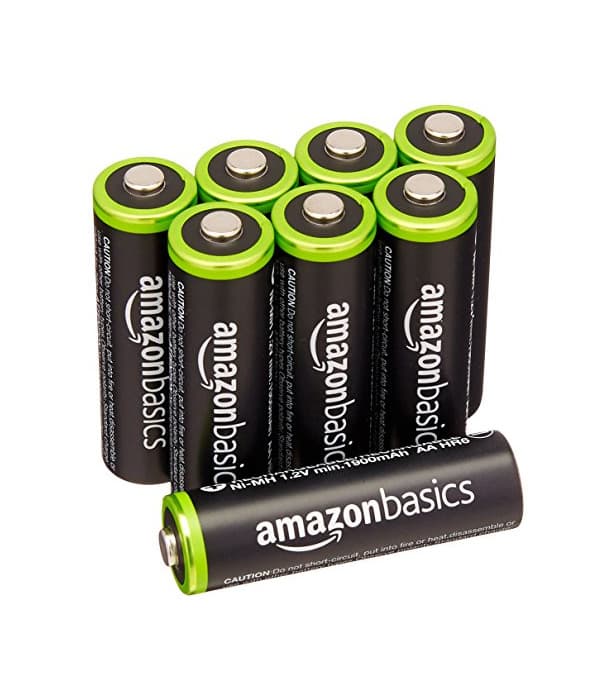 Electrónica AmazonBasics - Juego de 8 pilas recargables AA Ni-MH