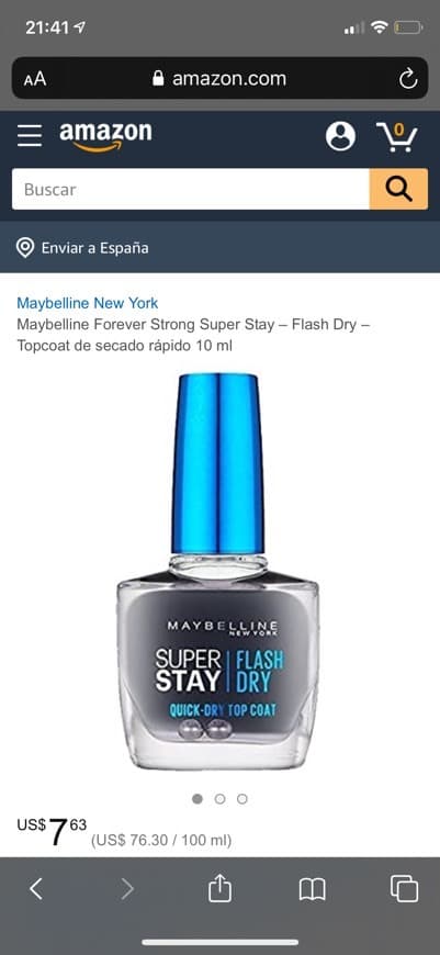 Producto Maybelline Esmalte Súper Stay Flash dry top coat 