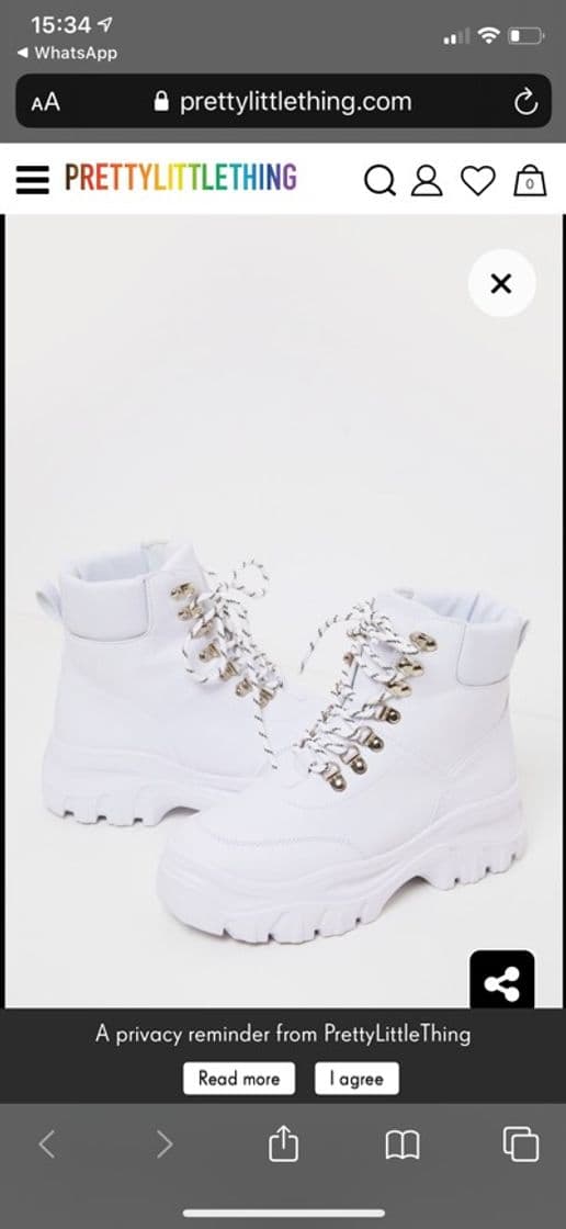 Product White Flatform Chunky Hiker Boot Trainer