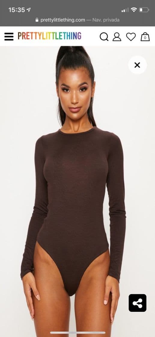 Product Chocolate Crew Neck Long Sleeve Bodysuit