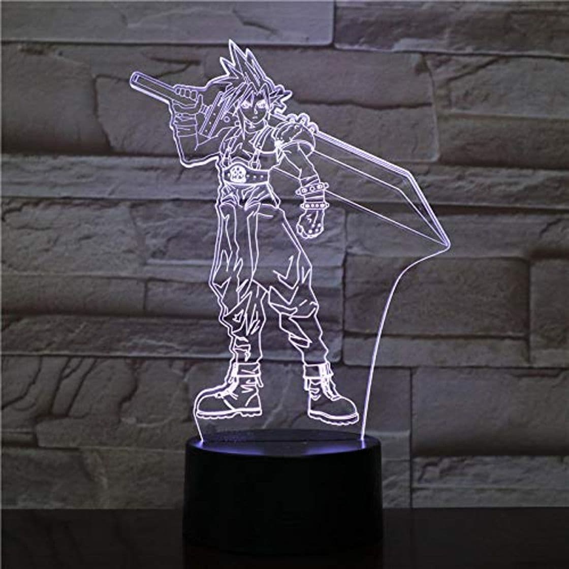 Product USB 3D LED luz nocturna nube Nube de luchas Figura decoración niños niños niños bebés regalos juego Final fantasy 7 Lámpara de mesa lámpara de neón usb recargable lectura dormir noche alimenta decorac