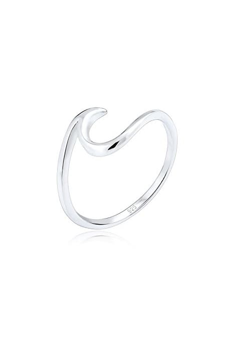 Fashion Elli Anillo para Mujer en forma de olas marinas en plata esterlina