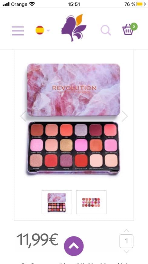 Moda Paleta Forever flawless Unconditional love. Revolution