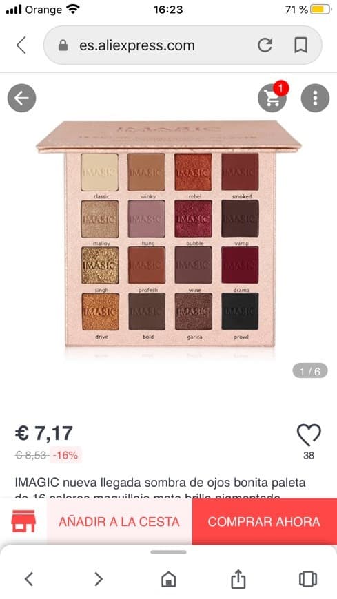 Moda Paleta de sombras súper pigmentada 