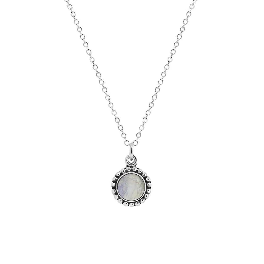 Fashion COLLAR SHARAN | Collar de Flor con Piedra Luna en Plata de Ley ...