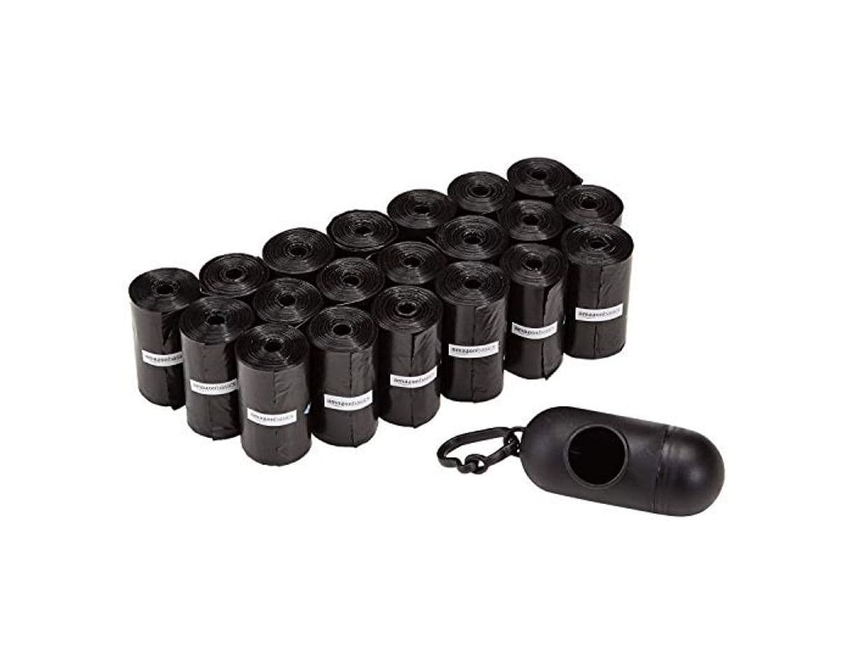 Product AmazonBasics - Bolsas para excrementos de perro con dispensador y clip para