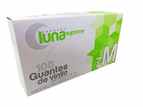 Place Guantes de Vinilo Sin Polvo 100 Unidades, Ambidextro. Indicado para uso sanitario,