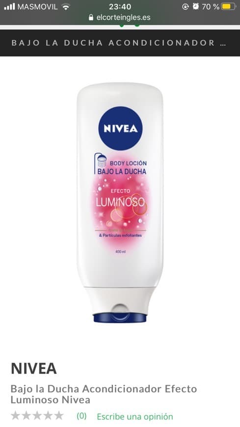 Producto NIVEA BODY LOCIÓN EFECTO LUMINOSO 