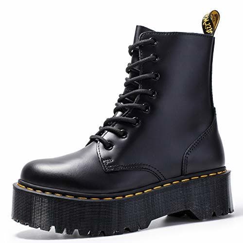 Moda Botas Militar Con Plataforma Y Cordones A Conjunto Para Mujer