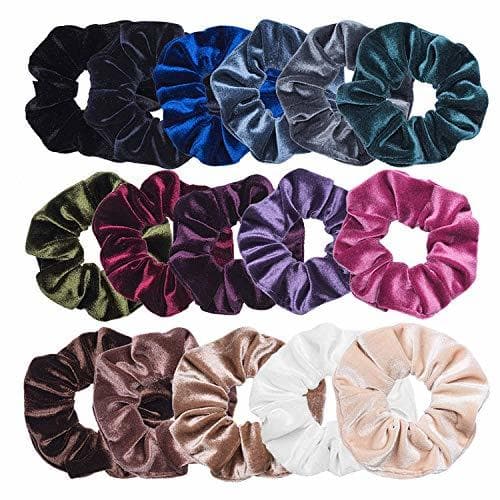 Producto Sinwind 16pcs Scrunchies Terciopelo elástico pelo bandas Lazos para el cabello Terciopelo