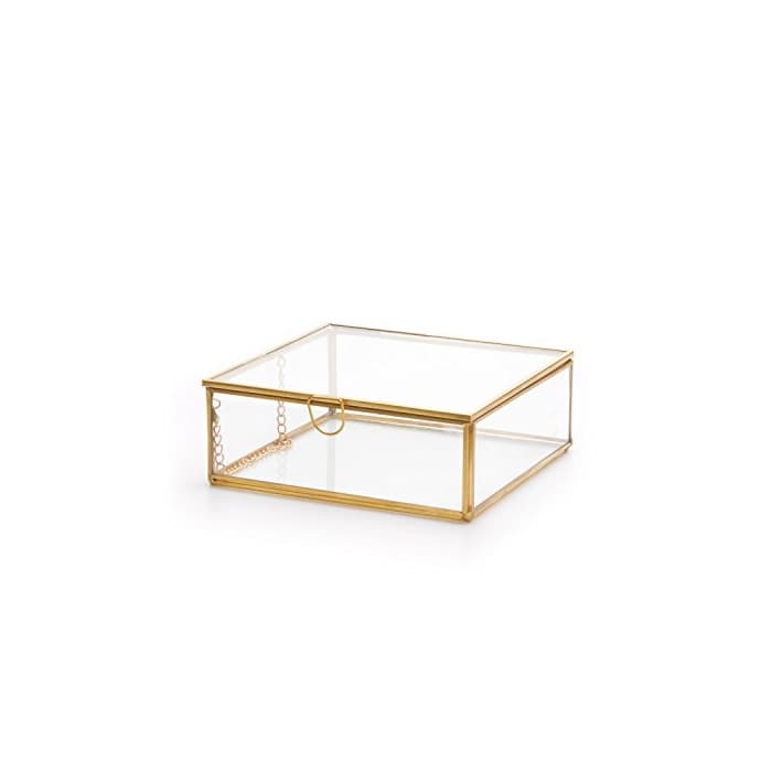 Producto Black Velvet Studio Caja Deco Joyero Terrario Retro Metal Dorado Laton Color