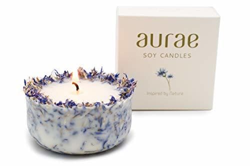 Place Aurae Soy Candles Vela de Cera de Soja aromaterapia Decorada con pétalos