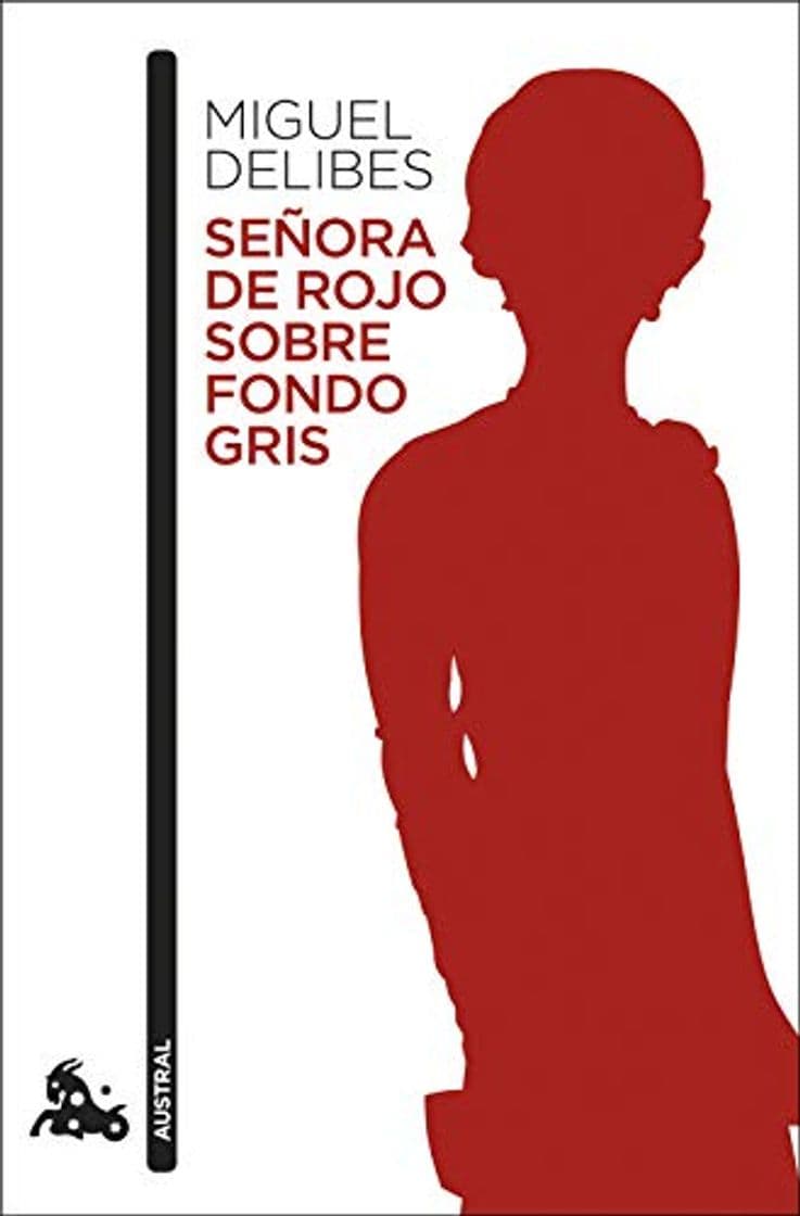 Book Señora de rojo sobre fondo gris